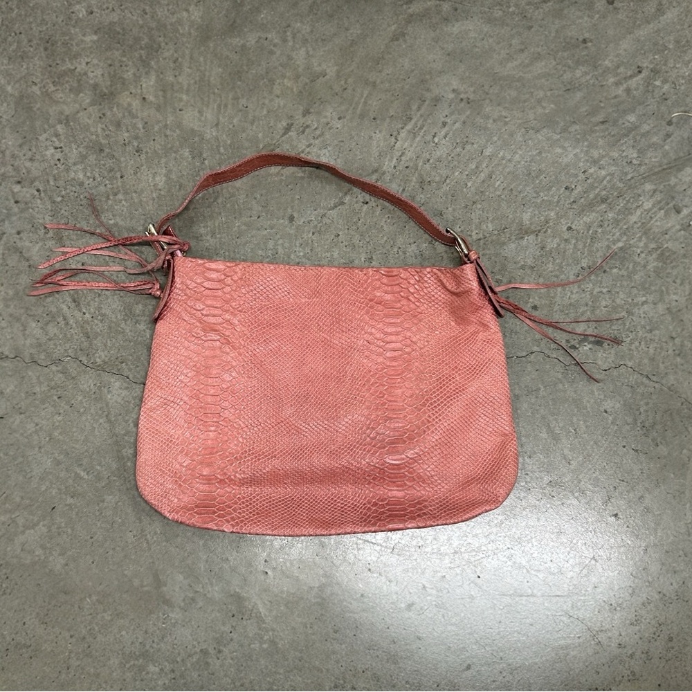 Montini Hobo hobo style with a pink snakeskin-embossed finish